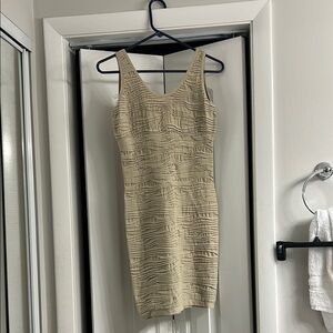 Elegant Tan Sleeveless Dress